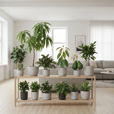 Zróżnicowane egzotyczne rośliny domowe w jasnej estetyce