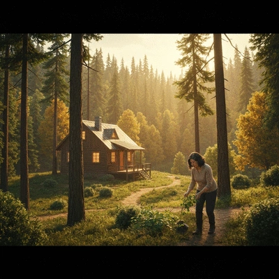 Kobieta spryskująca liście rośliny w swoim domowym ogrodzie, symbolizująca dbałość o wilgotność i zdrowie roślin
